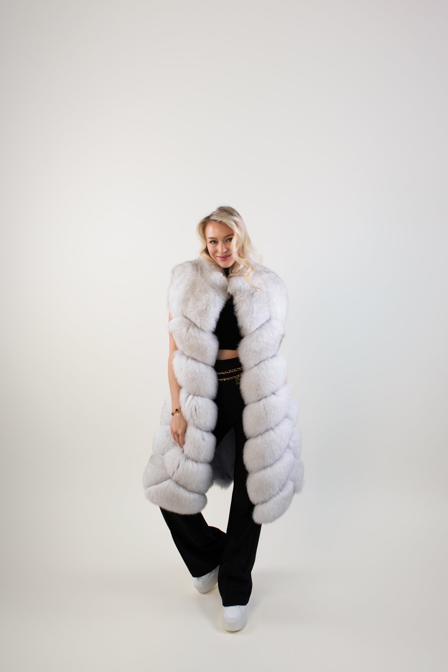 IN STOCK Doll Fox Fur Coat (2in1), White, Size M